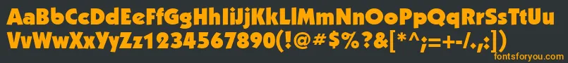 Kbl85C Font – Orange Fonts on Black Background