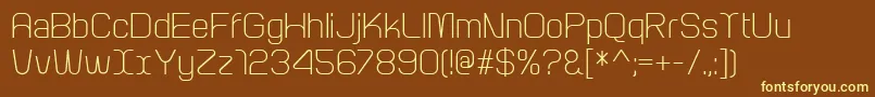ArcleRegular-fontti – keltaiset fontit ruskealla taustalla