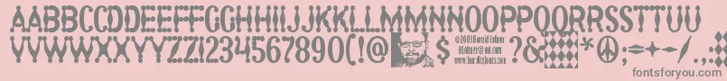 Harlequin Font – Gray Fonts on Pink Background
