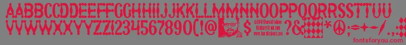Harlequin-Schriftart – Rote Schriften auf grauem Hintergrund