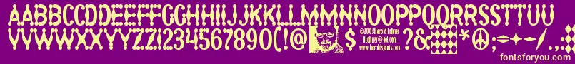 Harlequin Font – Yellow Fonts on Purple Background