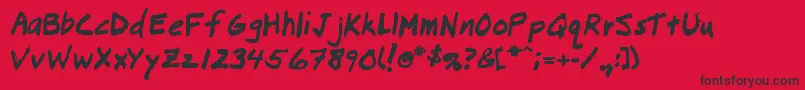 Lousy-Schriftart – Schwarze Schriften auf rotem Hintergrund