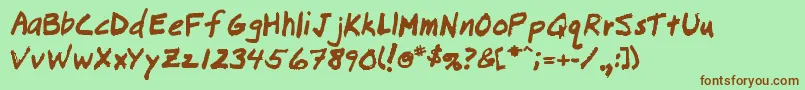 Lousy Font – Brown Fonts on Green Background