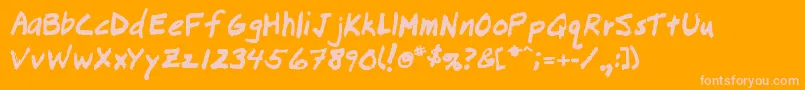 Lousy Font – Pink Fonts on Orange Background