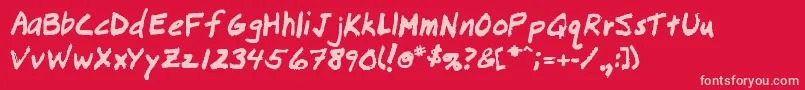 Lousy Font – Pink Fonts on Red Background