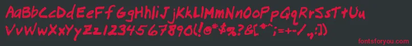 Lousy Font – Red Fonts on Black Background