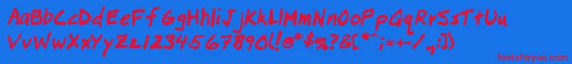 Lousy-Schriftart – Rote Schriften auf blauem Hintergrund