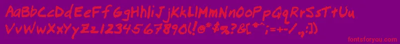 Lousy Font – Red Fonts on Purple Background