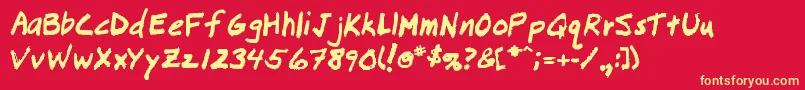 Lousy Font – Yellow Fonts on Red Background