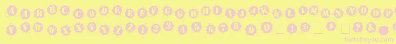 Bulletho-fontti – vaaleanpunaiset fontit keltaisella taustalla