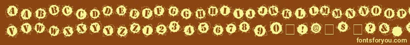 Шрифт Bulletho – жёлтые шрифты на коричневом фоне