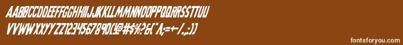 Grimghostcondital-Schriftart – Weiße Schriften auf braunem Hintergrund