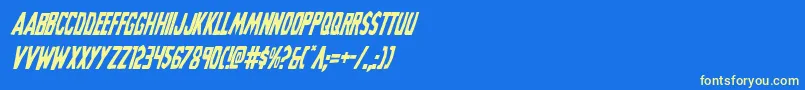 Grimghostcondital Font – Yellow Fonts on Blue Background