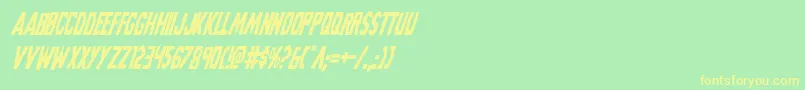Grimghostcondital Font – Yellow Fonts on Green Background