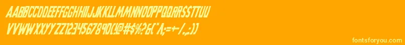 Grimghostcondital Font – Yellow Fonts on Orange Background