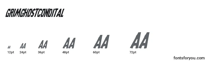 Grimghostcondital Font Sizes