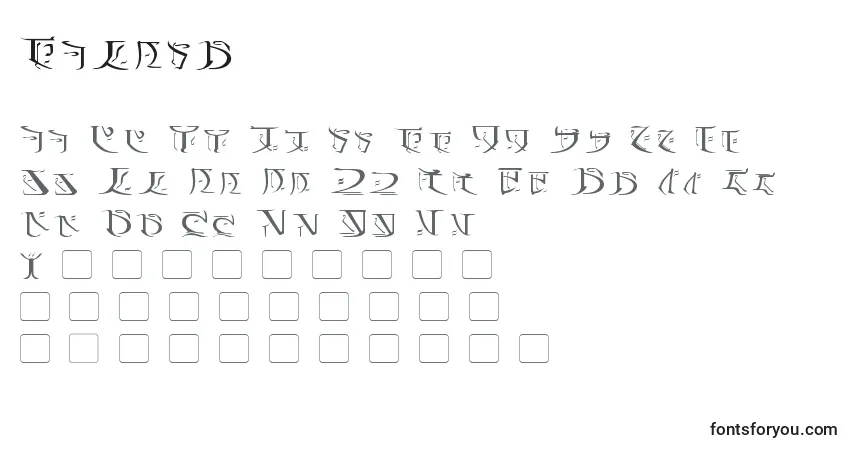 Schriftart Falmer – Alphabet, Zahlen, spezielle Symbole