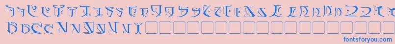 フォントFalmer – ピンクの背景に青い文字