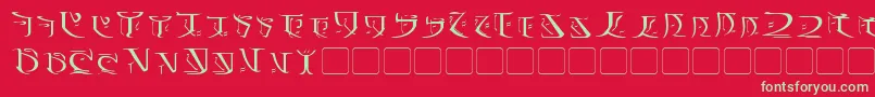 フォントFalmer – 赤い背景に緑の文字