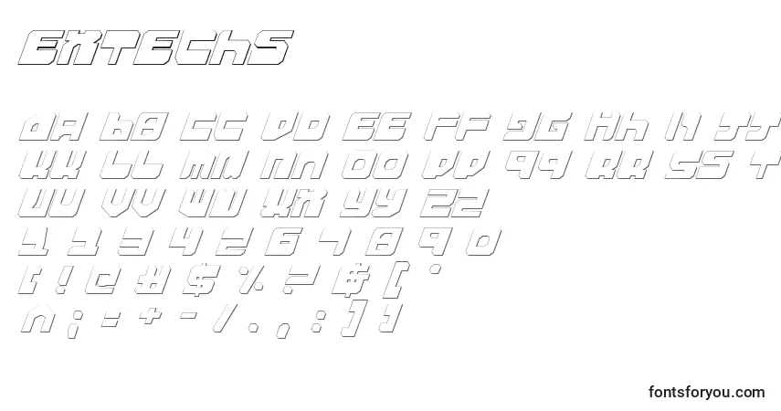 Schriftart Extechs – Alphabet, Zahlen, spezielle Symbole