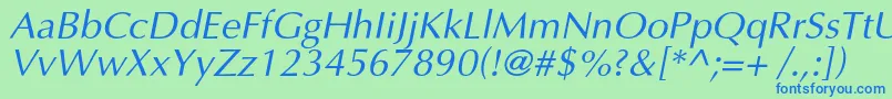 OptimalcItalic Font – Blue Fonts on Green Background