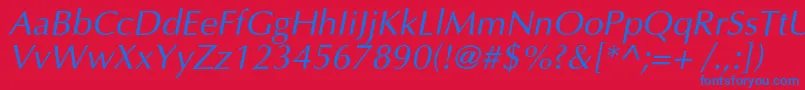 OptimalcItalic Font – Blue Fonts on Red Background