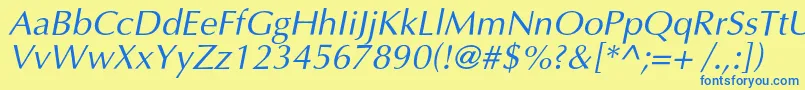 OptimalcItalic Font – Blue Fonts on Yellow Background