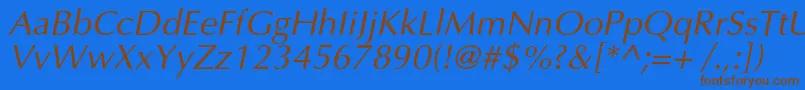 Шрифт OptimalcItalic – коричневые шрифты на синем фоне