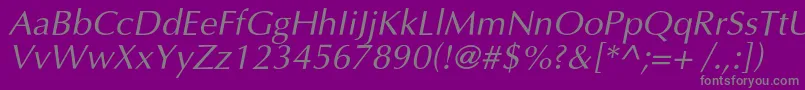OptimalcItalic Font – Gray Fonts on Purple Background