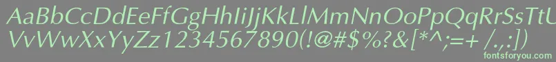OptimalcItalic-Schriftart – Grüne Schriften auf grauem Hintergrund