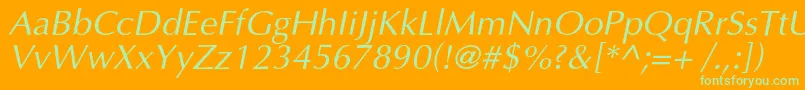 OptimalcItalic Font – Green Fonts on Orange Background