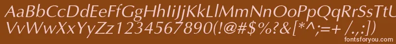 Шрифт OptimalcItalic – розовые шрифты на коричневом фоне