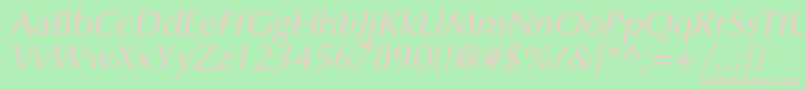 OptimalcItalic Font – Pink Fonts on Green Background