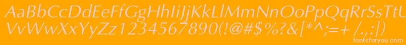 OptimalcItalic Font – Pink Fonts on Orange Background