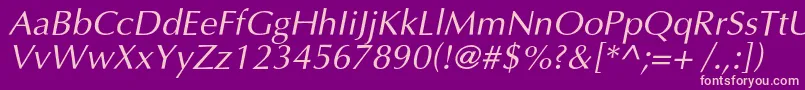 OptimalcItalic Font – Pink Fonts on Purple Background