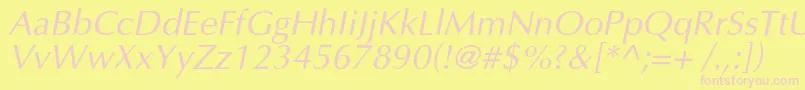 OptimalcItalic Font – Pink Fonts on Yellow Background