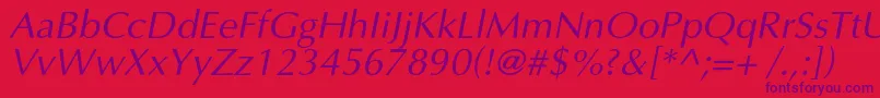 OptimalcItalic Font – Purple Fonts on Red Background
