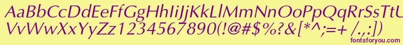 OptimalcItalic Font – Purple Fonts on Yellow Background