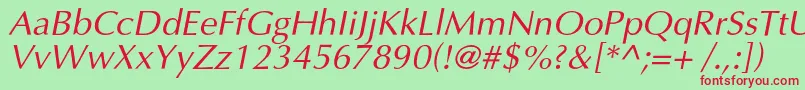 OptimalcItalic Font – Red Fonts on Green Background
