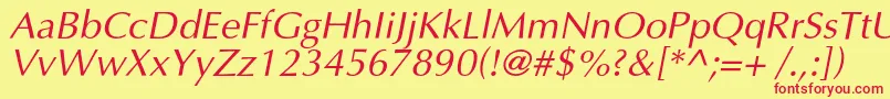 OptimalcItalic Font – Red Fonts on Yellow Background