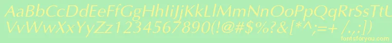 OptimalcItalic Font – Yellow Fonts on Green Background