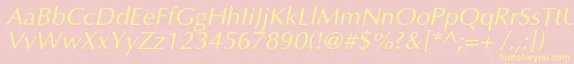 OptimalcItalic Font – Yellow Fonts on Pink Background