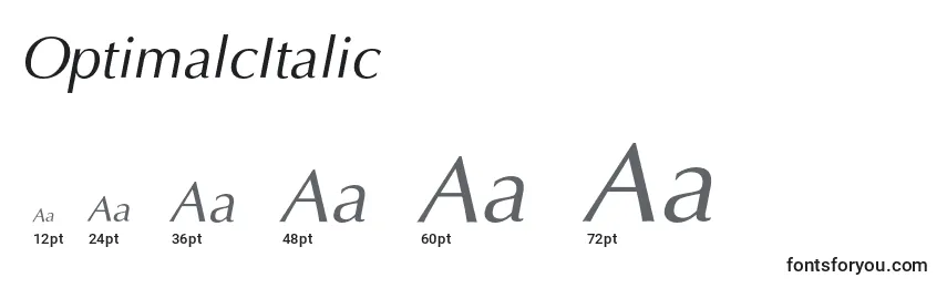 Размеры шрифта OptimalcItalic