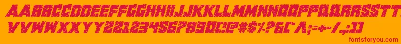 Kcommandorid2ital Font – Red Fonts on Orange Background
