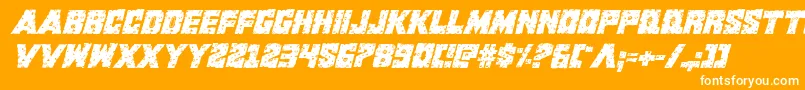 Шрифт Kcommandorid2ital – белые шрифты на оранжевом фоне