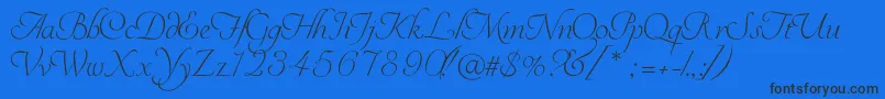 Youreinvited Font – Black Fonts on Blue Background