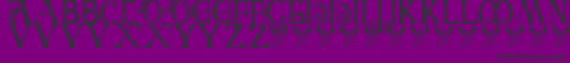 BritishBlockFlourish10thC Font – Black Fonts on Purple Background