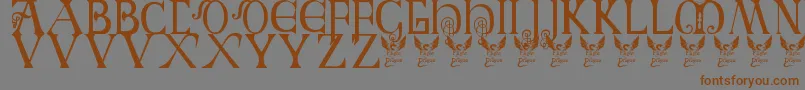 BritishBlockFlourish10thC Font – Brown Fonts on Gray Background