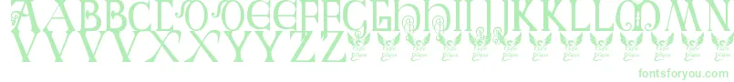 BritishBlockFlourish10thC-Schriftart – Grüne Schriften auf weißem Hintergrund