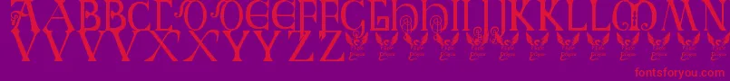 BritishBlockFlourish10thC Font – Red Fonts on Purple Background